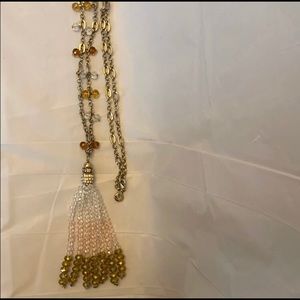 LOFT Long Tassel Gold Necklace